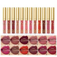 💄 velvet matte liquid lipstick set: 12pcs classic waterproof long lasting colors | perfect women's makeup gift logo