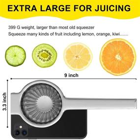 img 2 attached to 🍋 Large Bowl Lemon Squeezer – 304 Stainless Steel Lime Squeezer with Cleaning Brush, Premium Solid Metal Hand Juicer and Citrus Juicer for Lemon, Orange & Other Fruits – OYU Sliver