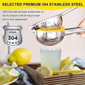 img 3 attached to 🍋 Large Bowl Lemon Squeezer – 304 Stainless Steel Lime Squeezer with Cleaning Brush, Premium Solid Metal Hand Juicer and Citrus Juicer for Lemon, Orange & Other Fruits – OYU Sliver