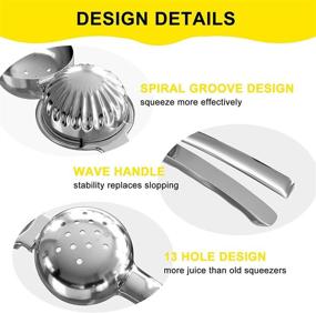 img 1 attached to 🍋 Large Bowl Lemon Squeezer – 304 Stainless Steel Lime Squeezer with Cleaning Brush, Premium Solid Metal Hand Juicer and Citrus Juicer for Lemon, Orange & Other Fruits – OYU Sliver