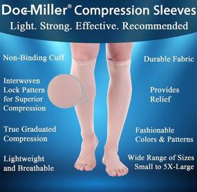 img 2 attached to 🏋️ Doc Miller Calf Compression Sleeve - 1 Pair: Enhance Recovery, Combat Venous Insufficiency, Shin Splints & Varicose Veins with 30-40 mmHg Support