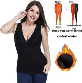 img 1 attached to 🔥 Ultimate Cozy Warmth: JOYSHAPER Womens Cotton Thermal Underwear Tops, Fleece-Lined Cami Tank Top Vest for Winter Comfort