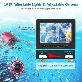 img 2 attached to 📷 Enhanced Portable Underwater Fishing Camera: HD Monitor, 30m Cable & Waterproof IP68 Fish Finder for Ice Sea Lake Boat Fishing