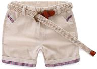 🩳 littlespring khaki casual shorts for boys' clothing logo