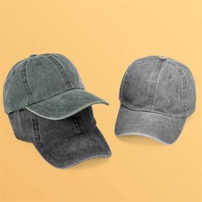 img 3 attached to MEINICY 3 Pack Washed Plain Baseball Cap: Adjustable Retro Dad Hats for Men/Women, Unstructured/Cotton - Perfect Gift Idea