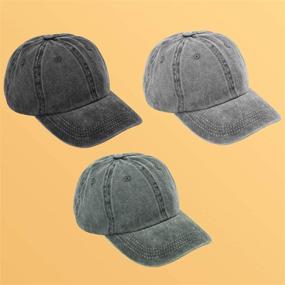 img 2 attached to MEINICY 3 Pack Washed Plain Baseball Cap: Adjustable Retro Dad Hats for Men/Women, Unstructured/Cotton - Perfect Gift Idea