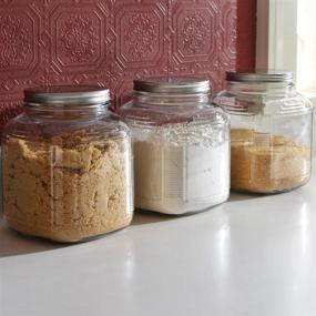 img 2 attached to Anchor Hocking 2-Quart Cracker Jars with Brushed Aluminum Lids - Set of 4: Stylish and Sturdy Storage Solution