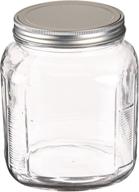 anchor hocking 2-quart cracker jars with brushed aluminum lids - set of 4: stylish and sturdy storage solution логотип