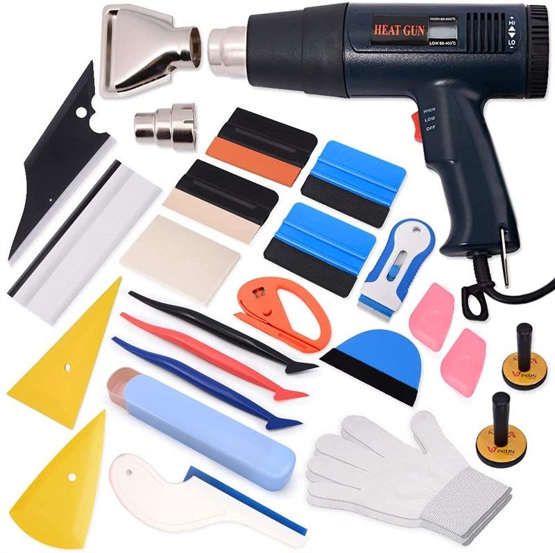 FOSHIO Vinyl Car Wrap Tools Kit Hot Air Heat Gun Carbon Film Install  Scraper Auto Window Tint Plastic Squeegee with Tool Bag