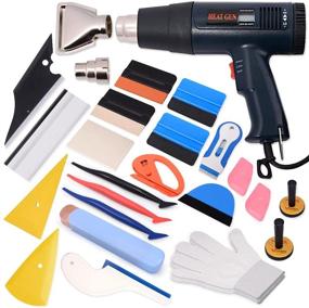 img 4 attached to 🚗 Vinyl Wrap Tool Kit for Cars with Window Tint Tools, Wallpaper Installation, and Window Film Wrapping - Includes Vinyl Squeegees, Scraper, Magnet Holders, Vinyl Gloves, Film Cutters, and Heat Gun for Precise Vinyl Wrap Installation