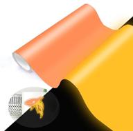🤩 glow in the dark matte neon orange adhesive vinyl roll for eye-catching diy lettering: 1x5ft logo