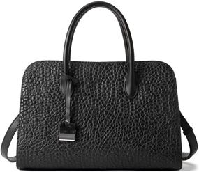 img 4 attached to BOSTANTEN Women's Leather Handbags: Designer Tote Purses with Top Handle, Satchel Bags, Triple Compartment