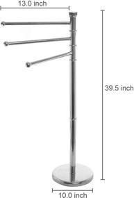 img 1 attached to 🧺 MyGift Modern Metal Freestanding Towel Rack with 3 Swivel Arms: Stylish and Functional Hand Towel Bar Stand