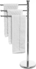img 4 attached to 🧺 MyGift Modern Metal Freestanding Towel Rack with 3 Swivel Arms: Stylish and Functional Hand Towel Bar Stand