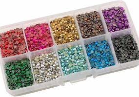 img 3 attached to 🌟 Sparkle up your crafts with Summer-Ray SS10 2.8mm Assorted Color Hot Fix Rhinestuds in Storage Box!