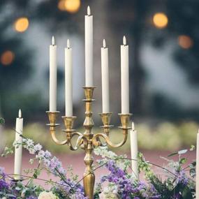 img 1 attached to 🕯️ GenSwin Flameless Taper Candles: Remote Controlled Timer & Flickering LED Warm 3D Wick Light, Real Wax Window Candles (Pack of 6)