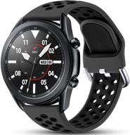 🏃 спортивный браслет easuny - совместим с samsung galaxy watch 3 45 мм/ galaxy watch 46 мм/ samsung gear s3 frontier - 22 мм быстросъемный, дышащий силиконовый ремешок для часов - антрацит/черный малый. логотип