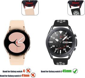 img 1 attached to 🏃 Спортивный браслет Easuny - совместим с Samsung Galaxy Watch 3 45 мм/ Galaxy Watch 46 мм/ Samsung Gear S3 Frontier - 22 мм быстросъемный, дышащий силиконовый ремешок для часов - антрацит/черный малый.