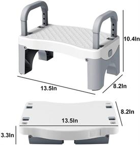 img 4 attached to Складная детская табуретка с ручкой - Coindivi антискользящие детские табуретки из резины - пластиковые детские ступеньки для ванной, раковины, туалета, кухни - идеально для девочек и мальчиков - цвет: серый