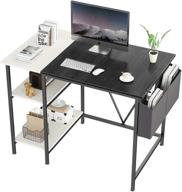 🖥️ efficient and stylish 39-inch home office computer desk with wooden storage shelf, industrial design and splice board for study and writing tasks логотип