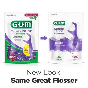 img 3 attached to 🦷 GUM Comfort Slide Flossers - Fresh Mint Dental Floss Picks - 120 Count: Ideal for Tight Spaces