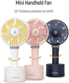 img 3 attached to 💨 Gpel Mini Handheld Fan: USB Desk Oscillation, 5 Speed Personal Portable Cooling Electric - Travel Office Room Household, Darkblue