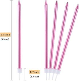 img 3 attached to 🎂 Sivim Pink Tall Cake Candles with Holders - 24 Count Long Thin Cupcake Candles for Birthday, Wedding, and Party Decorations
