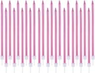 🎂 sivim pink tall cake candles with holders - 24 count long thin cupcake candles for birthday, wedding, and party decorations logo