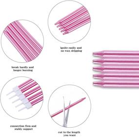 img 1 attached to 🎂 Sivim Pink Tall Cake Candles with Holders - 24 Count Long Thin Cupcake Candles for Birthday, Wedding, and Party Decorations