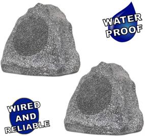 img 3 attached to 🏞️ Theater Solutions 2R6G Outdoor Granite 6.5" Rock 2 Speaker Set: Enhance Your Deck, Pool, Spa, Yard, or Garden with Granite Grey Acoustics