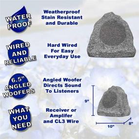 img 2 attached to 🏞️ Theater Solutions 2R6G Outdoor Granite 6.5" Rock 2 Speaker Set: Enhance Your Deck, Pool, Spa, Yard, or Garden with Granite Grey Acoustics