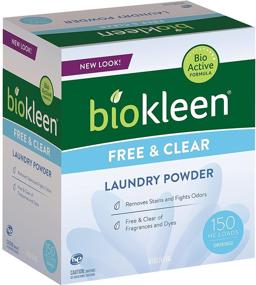 img 4 attached to 🌱 Biokleen Free & Clear Natural Laundry Detergent - 150 Loads - Powder, Concentrated, Eco-Friendly, Plant-Based, No Synthetic Fragrance or Chemicals, Free & Clear