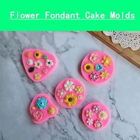 img 2 attached to 🍰 Flower Fondant Cake Molds Set - Daisy, Rose, Chrysanthemum, and Small Flower Shapes - Perfect for Chocolate, Fondant, Clay, Soap Crafting & Cake Decoration