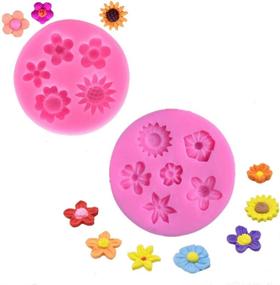 img 1 attached to 🍰 Flower Fondant Cake Molds Set - Daisy, Rose, Chrysanthemum, and Small Flower Shapes - Perfect for Chocolate, Fondant, Clay, Soap Crafting & Cake Decoration