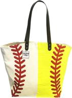 large oversize baseball softball canvas tote bag - 20 x 17 inches - cocomo soul sports handbag logo