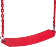 🔴 red sss logo sticker belt swing seat with 5.5ft coated chain - premium residential playground accessory логотип