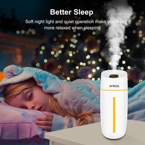 img 1 attached to Portable Mini Humidifier with Night Light: USB Personal Desktop Device with Auto Shut-Off, 2 Mist Modes, Super Quiet - Ideal for Baby Bedroom, Travel, Office, or Home Use