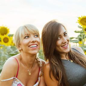 img 3 attached to 🌻 Shiny BFF Sunflower Necklace for Two Best Friends - Matching Jewelry Gifts for Women, Teens, Girls - Anniversary, Christmas, and Special Occasions - Gold Chain (18.5+2 Inch)