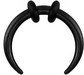 img 3 attached to ⚫ Forbidden Body Jewelry: 14g 3/8" Surgical Steel Black IP Plated Septum Taper Ring - A Modern & Edgy Statement Piece