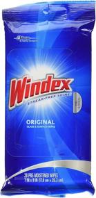 img 2 attached to Windex Original Glass and Surface Wipes, 28 ct