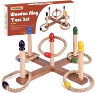 🎪 ultimate fun little toys kids outdoor games set: wooden ring toss game for backyard and lawn - perfect carnival game, party supplies & christmas decoration gifts logo