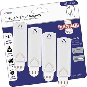 img 4 attached to 🖼️ Non-Damaging Picture Hangers for Wall, Nail-Free Picture Frame Hangers, Adhesive Sawtooth Art Hangers, Wall-Safe Picture Frame Hanging Kit, Hardware for Picture Frame Hooks (Set of 4)