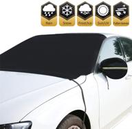 ❄️ xizopucy car windshield snow cover: frost guard winter shield with side mirror covers and hooks, waterproof for most vehicles - full of praise window winter accessories logo