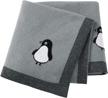 dovfanny newborn knitted blanket penguin logo