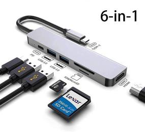 img 3 attached to 🔌 6-in-1 USB C Hub Multiport Adapter by CELINI - 4K HDMI, 100W PD, 2 USB 3.0 Ports, SD/TF Card Reader - Compatible with MacBook Pro/Air/iPad/Dell and More Type C Devices