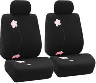 fh group fb053black102 seat cover (flower embroidery airbag compatible (set of 2) black) logo