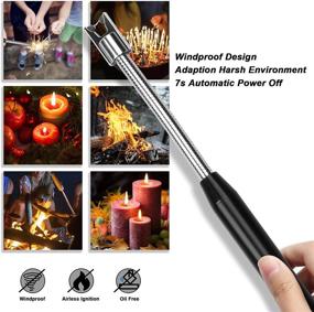 img 1 attached to 🔥 Hanitronic Electric Candle Lighter - 360 Degrees Flexible Long Neck, Safety Switch - Ideal for Grill, BBQ, Camping, and Fireworks