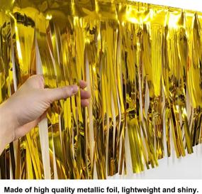 img 3 attached to 🎉 Set of 3 Gold Tassel Foil Banners - 10-Feet Metallic Fringe Garland Roll - Party Supplies for Parade Floats, Fiesta Backdrop, Patriotic Decorations, Wedding, Birthday (Gold)