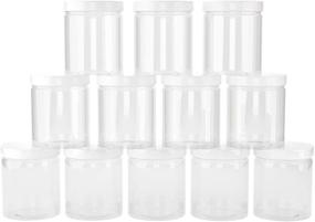 img 2 attached to 12-Pack of Clear 6 oz Plastic Jars with Lids: Perfect Containers 🔲 for Body Lotions, Creams, Butters, Crafts, Teas, and Spices - Storage and Organization Solution