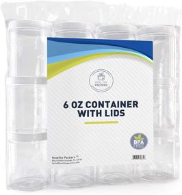 img 1 attached to 12-Pack of Clear 6 oz Plastic Jars with Lids: Perfect Containers 🔲 for Body Lotions, Creams, Butters, Crafts, Teas, and Spices - Storage and Organization Solution